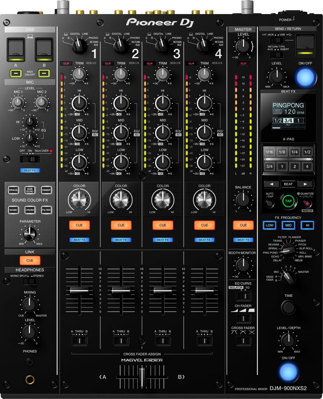 Pioneer DJ DJM-900NXS2 Profesyonel 4 Kanal DJ Mikser