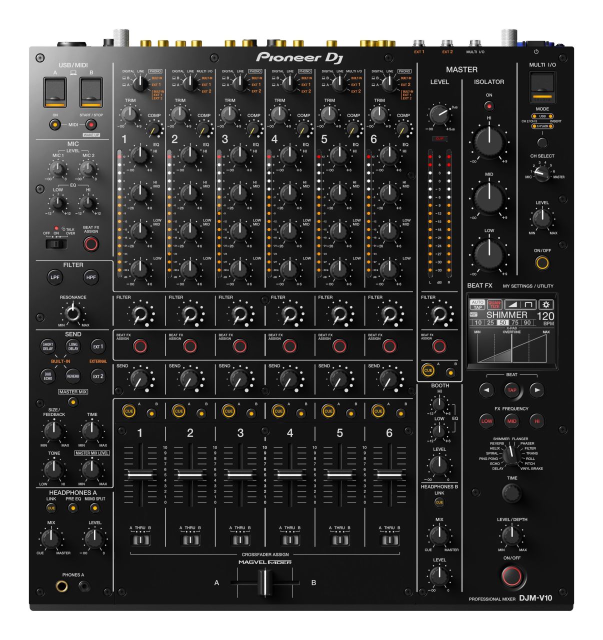 Pioneer DJ DJM-V10 Profesyonel 6 Kanal DJ Mikser