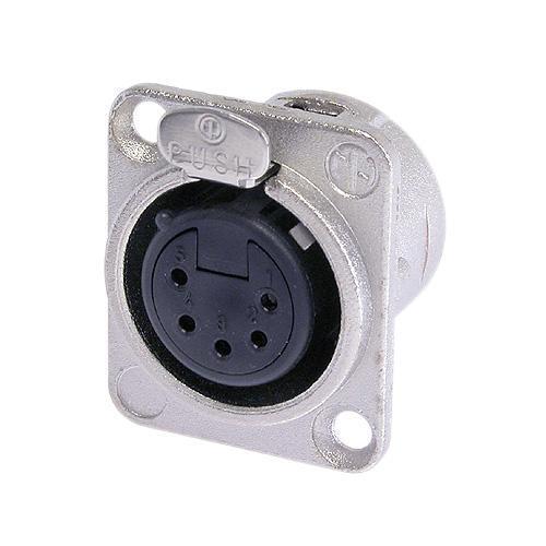 Neutrik NC5FD-L-1 Şase Tipi Dişi XLR Priz Gümüş 5 pin