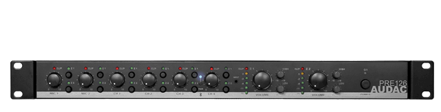 AUDAC PRE126 Pre-Amplifier 6 in & 1 stereo balancaed output, Bluetooth