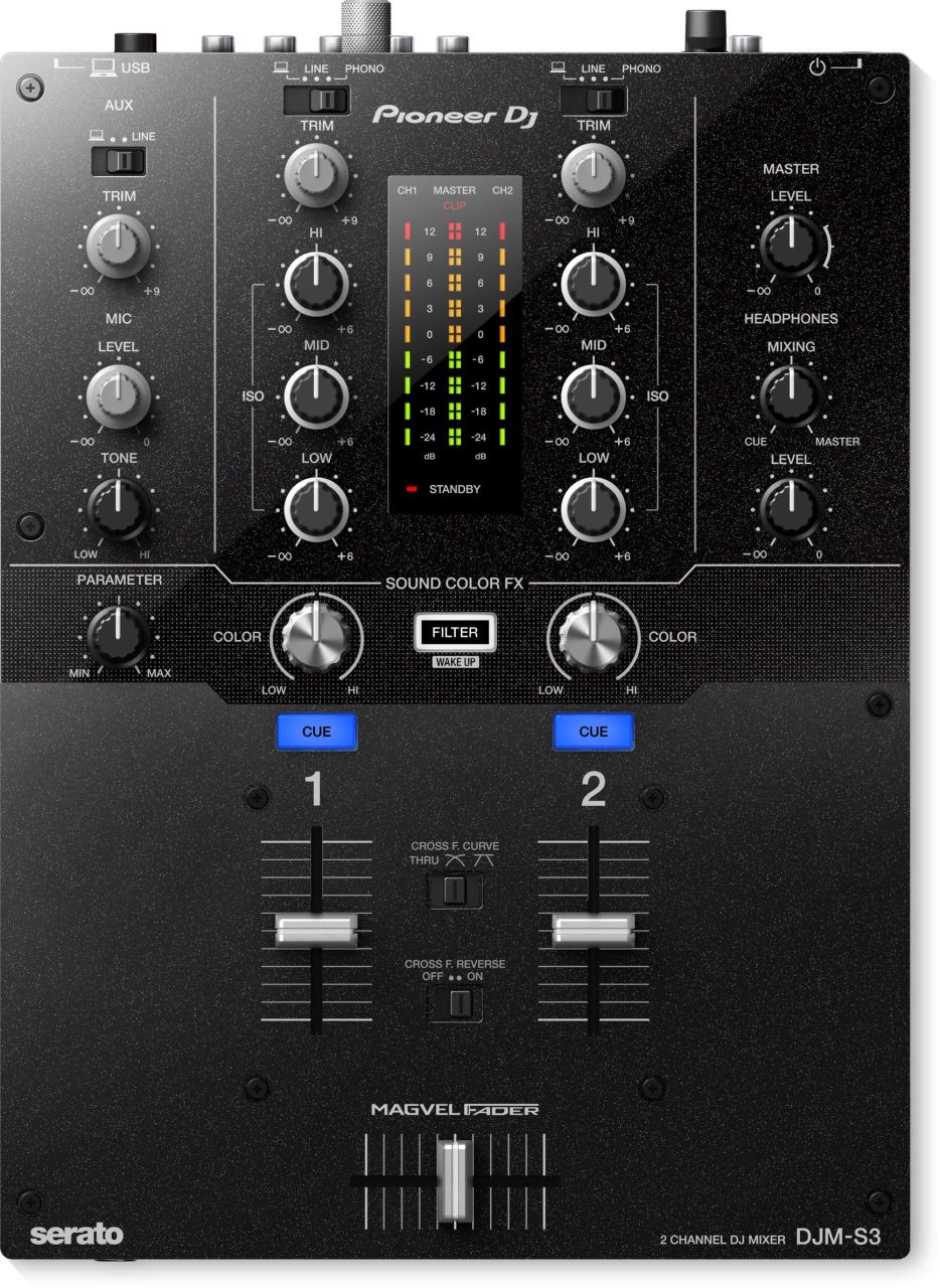 Pioneer DJ DJM-S3 2 Kanal Serato DJ Pro DJ Mikser