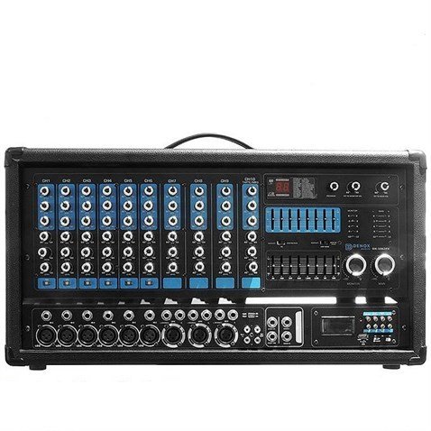 Denox DX-1062 FX 2x450 Watt 4-16 ohm USB SD MP3 Power Mikser