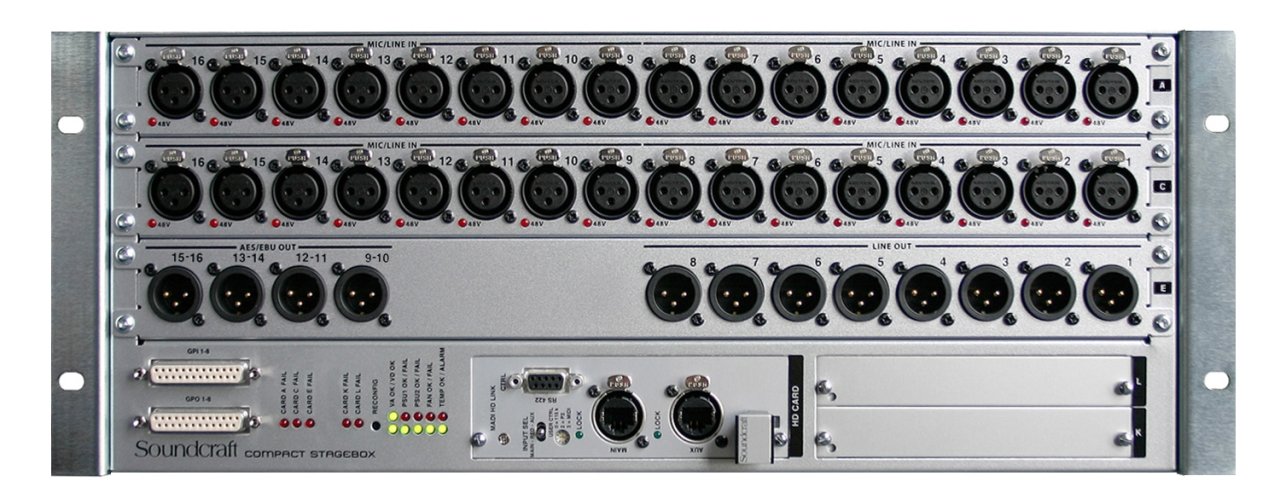 Soundcraft COMPACT SB 32/8+8CAT5 32 Giriş , 8 Line Çıkış +8 AES Çıkış , CAT5 Versiyon