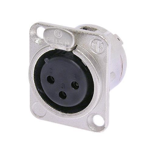 Neutrik NC3FD-L-1 Şase Tipi Dişi XLR Priz Gümüş 3 pin