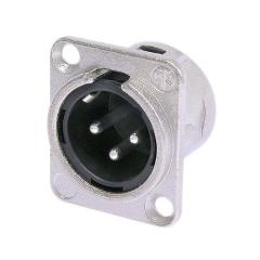 Neutrik NC3MD-L-1 Şase Tipi Erkek XLR Priz Gümüş 3 pin