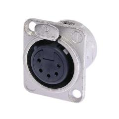 Neutrik NC5FD-L-1 Şase Tipi Dişi XLR Priz Gümüş 5 pin