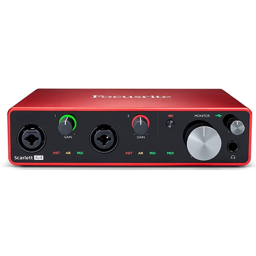 Focusrite SCARLETT 4i4 GEN3 2 Mikrofon Preamfili Giriş + 2 Line Giriş - 4 Çıkış USB Ses Kartı