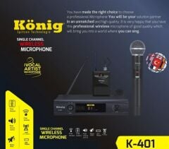 König K-401 Yaka + Headset Tek Kanal UHF Telsiz Mikrofon