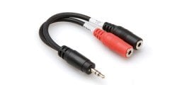 HOSA 3.5 mm. TRS (M) <-> Dual 3.5mm TS (F) Stereo Breakout kablo