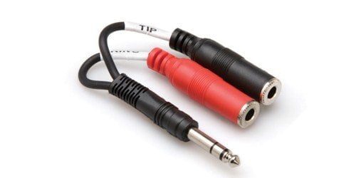 HOSA 1/4'' TRS (M) <-> Dual 1/4'' TSF (F) Stereo Breakout kablo