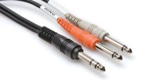 HOSA 1/4'' TRS (M) <-> Dual 1/4'' TS (M) Insert kablo, 1 mt.