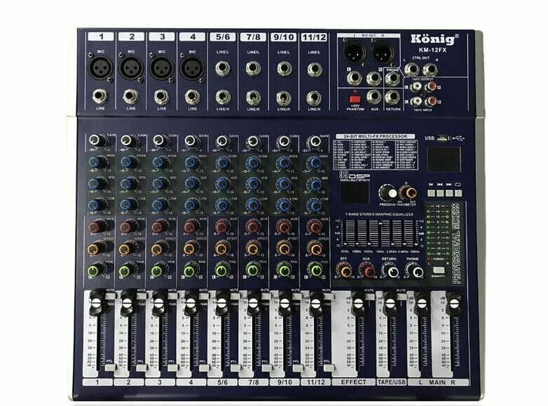 König KM-12FX 12 Kanal Dec Mikser