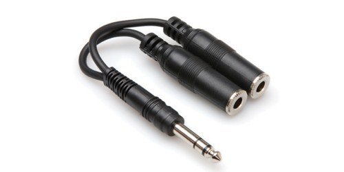 HOSA 1/4'' TRS (M) <-> Dual 1/4'' TRS (F) Y-kablo