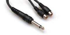 HOSA 1/4'' TS (M) <-> Dual RCA (F) Y-kablo
