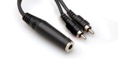 HOSA 1/4'' TS (F) <-> Dual RCA (M) Y-kablo