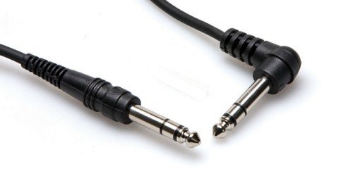 HOSA 1/4" TRS (M) - 1/4" 90 açılı TRS (M) Balanslı kablo 90 cm.