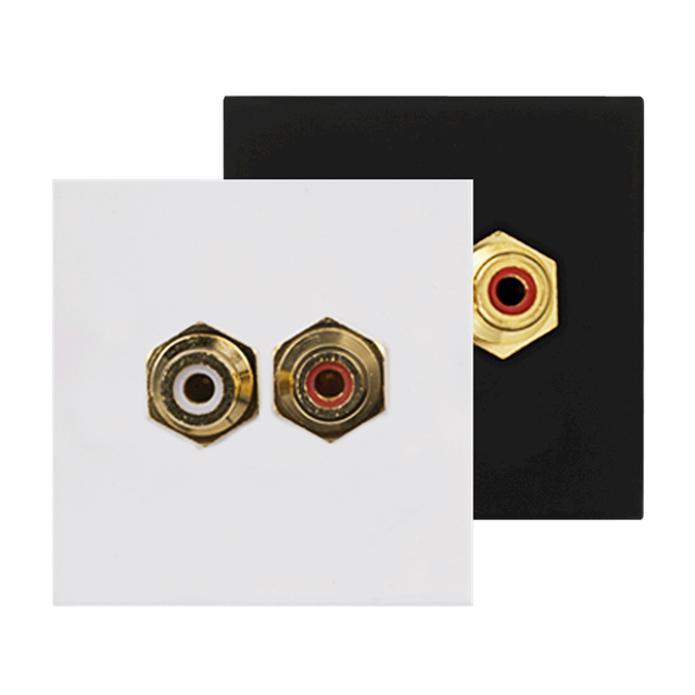 Audac CP45RCA/B   - CP45RCA/W 45x45mm Bağlantı Plakası - Stereo RCA Dişi