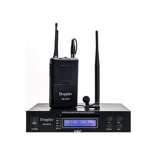 Doppler DM-200B Tek Yaka Tipi Telsiz Mikrofon Seti