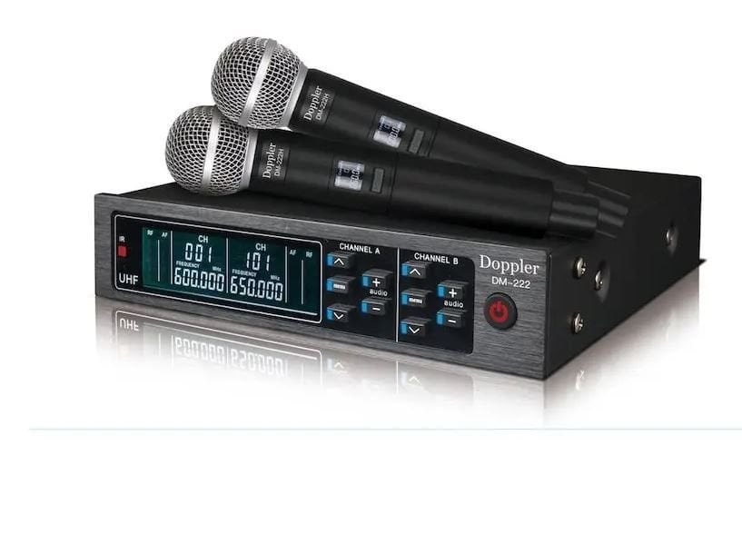 Doppler DM-222h UHF Çift  El Tipi Telsiz Mikrofon