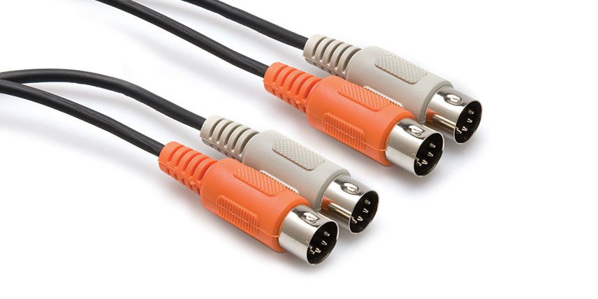 HOSA Çift 5-pin DIN (M) <-> 5-pin DIN (M) MIDI kablosu, 4 metre.