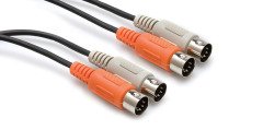 HOSA Çift 5-pin DIN (M) <-> 5-pin DIN (M) MIDI kablosu, 4 metre.