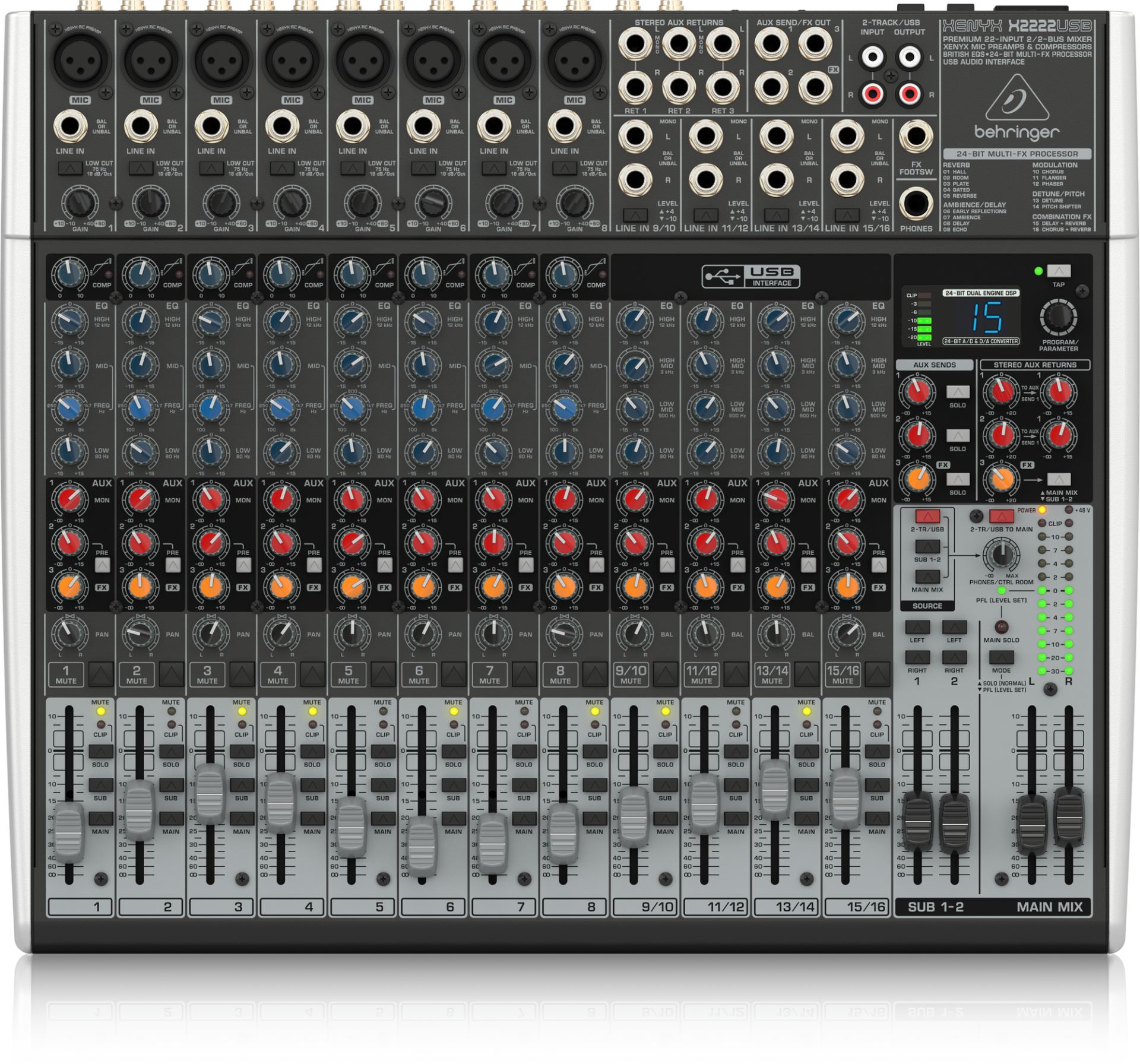 Behringer XENYX X2222USB 22 Kanal Mikser