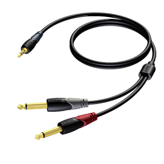PROCAB CLA713/3 Çift 6,3mm Mono Jaktan Tekli 3,5mm Stereo Mini Jaka,

3.0 Metre Jablo
