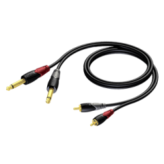 PROCAB CLA631/3 Çift Mono 6,3mm Jaktan çift RCA (TOS) Jaka, 3.0 Metre kablo