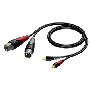 PROCAB CLA701/3 Çift RCA(TOS) Jaktan Çift XLR erkek Jaka, 3.0 Metre kablo