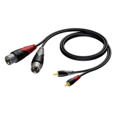 PROCAB CLA701/3 Çift RCA(TOS) Jaktan Çift XLR erkek Jaka, 3.0 Metre kablo