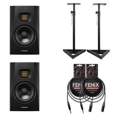 Adam Audio T5V Aktif Çift Monitör Hoparlör (Fenix Stand ve Monitör Kablo Seti)