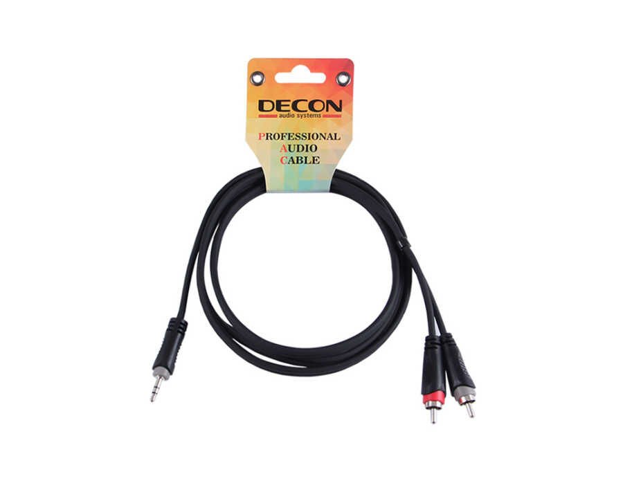 DECON DC-150L5 3 METRE 2 RCA TO 3.5MM STEREO JACK KABLO