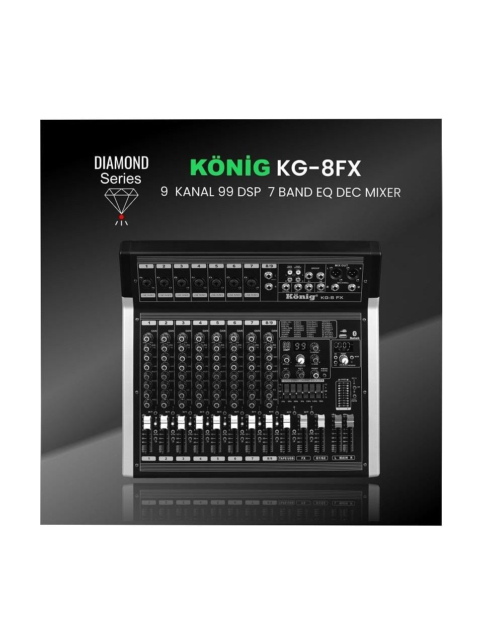 König KG-8FX 8 Kanal Deck Mikser DIAMOND SERIES