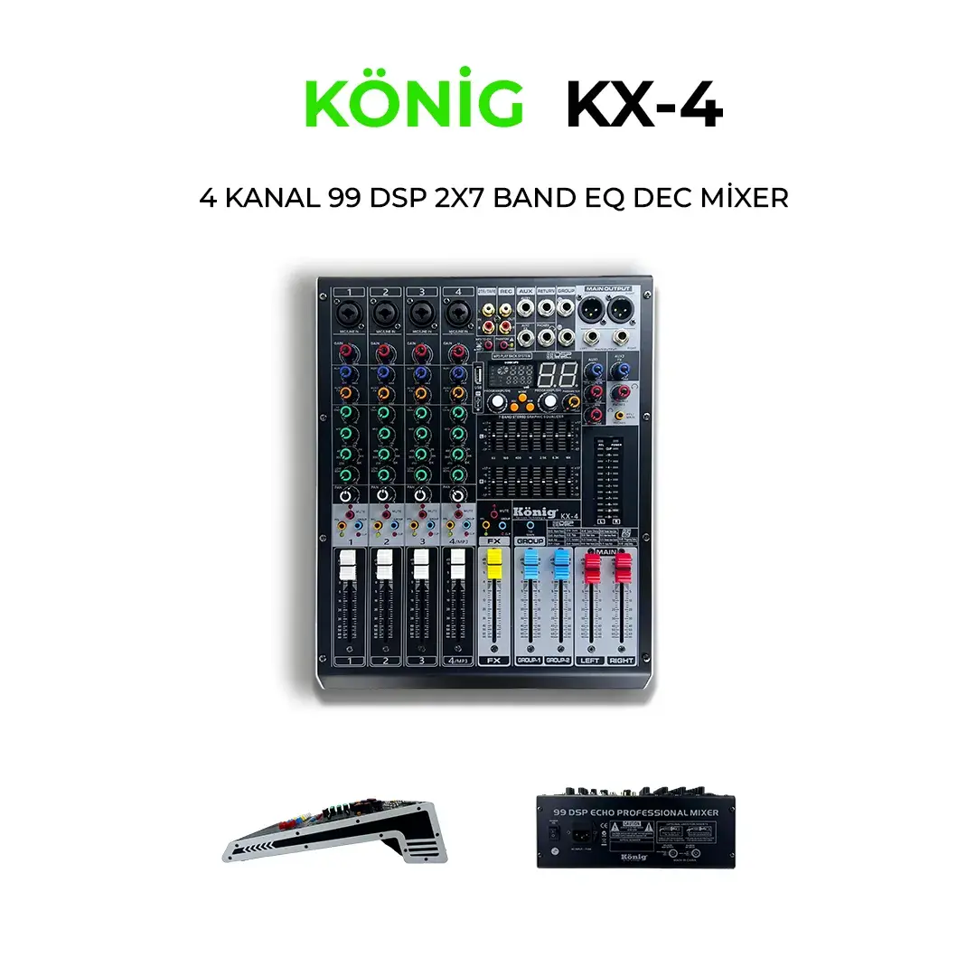 KÖNİG KX-4 K KANAL DEC MİKSER USB BLUETOOTH DSP